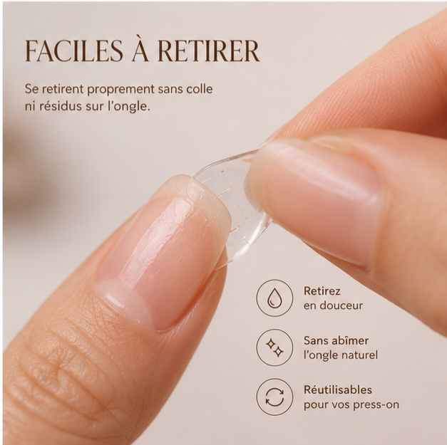 Gel Pads Amoréa – Adhésifs Double Face pour Press-On Nails - 2 poses